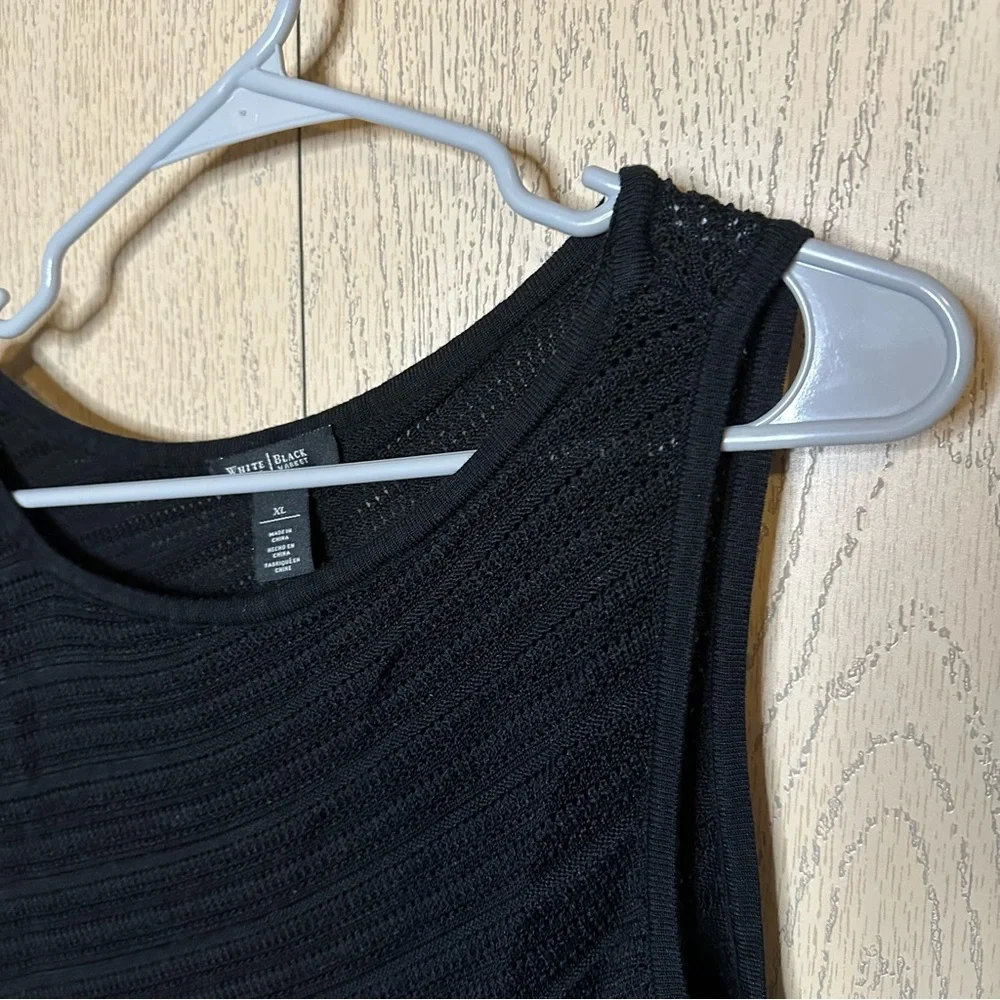 White House Black Market Black Asymmetrical Swimsuit Cover XL - Picture 3 of 6